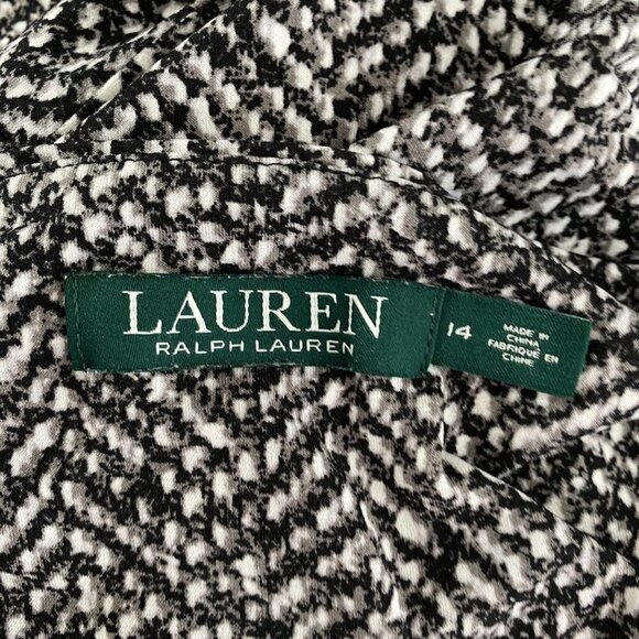 Lauren Ralph Lauren Dress V-Neck Crossover Printed Stretch Women's Size 14 - Picture 7 of 8